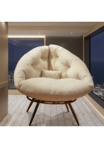 Milano Tasarım Modern Berjer Tekli Koltuk | Ergonomik Geniş Oturumlu Dinlenme & Okuma Koltuğu | Tay Tüyü Krem Şıklığı